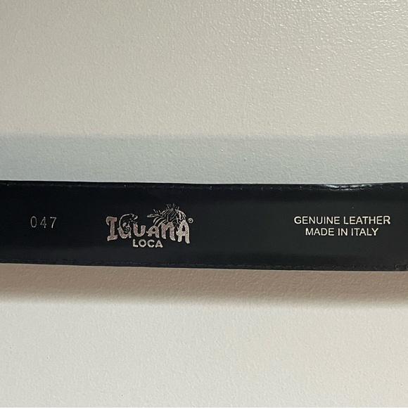 Men’s Genuine Leather Dark Blue Belt Size 52 Iguana - Picture 4 of 12